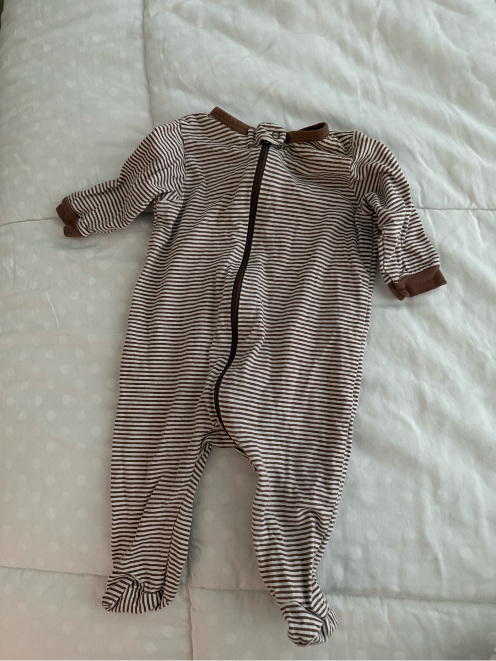 Gerber Brown & White Striped Footed One-Piece